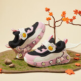 B.Duck小黄鸭儿童运动鞋冬季男女童潮鞋短绒保暖二棉跑鞋3044A黑米粉29