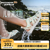 Skechers斯凯奇夏季童鞋女童凉鞋包头护脚透气魔术贴沙滩鞋公主鞋302721L