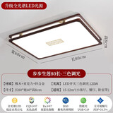 古镇灯具大全2025新款全屋客厅灯中式吸顶灯实木灯卧室灯中国风山 80*60cm三色调光120.瓦