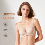 曼妮芬朱珠同款舒适无钢圈文胸女蕾丝内衣本命年红内衣 110 肤色（花月美人） 70A