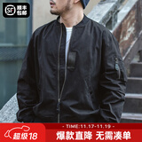马登工装美式空中MA1飞行员夹克军事风短款外套复古棒球服男潮秋上衣 黑色 M