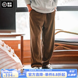 马登工装雪尼尔垂感聪明裤美式巴恩风直筒休闲裤仿灯芯绒束脚长裤子男 浅咖啡 2XL