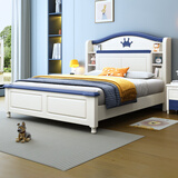 圣梵贝实木儿童床男孩女孩单人床轻奢青少年学生公主床现代简约儿童房 床+床头柜*1 1.5m*2.0m框架结构