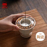 宝莲灯线香插中式禅意香炉陶瓷小行炉檀香线香插家用香薰炉