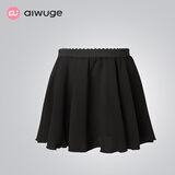 艾舞戈儿童芭蕾舞裙女童舞蹈纱裙半身裙一片式练功服短裙小围裙跳舞裙 松紧带-黑色 L