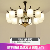 圣伦希尔（SELLEN HILL）新中式吊灯卧室大气餐厅荷花家用书房现代简约全屋套餐复古客厅灯 12头-三色变光全光谱