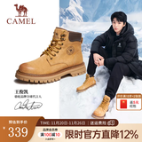 骆驼（CAMEL）【王俊凯同款】加绒马丁靴男鞋秋冬新款大黄靴女户外工装登山靴子 G13W379132 金黄色 40