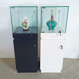 定制玉器珠宝文物古董艺术独立产品柜博物馆展台陈列柜玻璃展示柜 40*40*高120白/黑色含灯