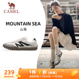 骆驼（CAMEL）山海薄底女鞋复古休闲运动德训鞋子X24B09L7606 象牙白/黑 37