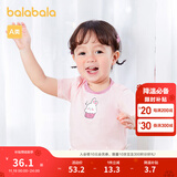 巴拉巴拉婴儿t恤宝宝打底衫女童上衣男短袖夏季全棉可爱 粉红60035 90