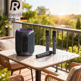 ROBERILLINE德调声学无线蓝牙音箱40w大功率发烧级HIFI重低音小钢炮大音量户外防水小型便携音响可插U盘插卡 A8PRO 双麦唱歌版