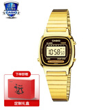 卡西欧（CASIO）手表男休闲商务石英时尚腕表日韩表送男友送老公生日礼物学生送人 LA670WGA-1DF复古小金块