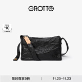 个乐黑石包经典大容量植鞣绵羊皮单肩斜挎通勤软包男女款礼物 黑石M（黑标）