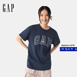 盖璞男女装2025春季新款纯棉字母印花logo短袖T恤上衣美版797924 藏蓝色 M 美码 L亚洲码180/96A