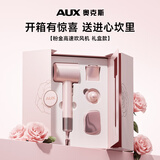 奥克斯（AUX）高速吹风机吹头发家用负离子护发大功率速干电吹风中空无叶风筒新年礼物送女生G18粉金【礼盒款】