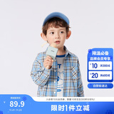 巴拉巴拉童装儿童衬衫2025女童男童上衣格纹衬衣春装亲子百搭209125102201