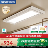 苏泊尔电动晾衣架遥控升降阳台智能烘干隐形晒衣架家用凉自动晾衣杆机 【A12-Y】巨屏LED照明+语音声控