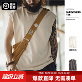 马登工装 美式棉籽壳重磅针织背心男士夏季运动马甲纯棉无袖坎肩T恤 棉籽壳色 S