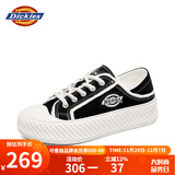 Dickies女士帆布鞋潮流休闲鞋子布鞋低帮百搭平底鞋 黑白 39