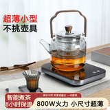 海万森电陶炉煮茶专用 超薄小型迷你 新款高端家用 围炉煮茶养生壶电磁炉 玻璃烧水壶 不挑锅煮茶壶套装 科技蓝（玉玊轩)+烟灰玻璃壶