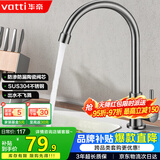 华帝（VATTI）单冷厨房水龙头304不锈钢枪灰 洗菜盆洗菜池水槽适用 016000H