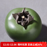 容山堂紫砂小柿子茶宠摆件事事如意家用可养功夫茶具茶桌茶玩配件 紫砂仿生茶宠摆件-翠青