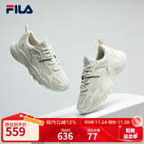FILA【男女同款】斐乐情侣跑步鞋复古老爹鞋火星鞋潮流时尚舒适老爹鞋 女-微白/雨雾灰-WA 36