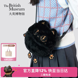 大英博物馆安德森猫包包女包萌猫毛绒手机包单肩斜挎包新款送女友生日礼物