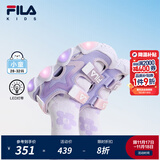 FILA斐乐儿童童鞋水母凉鞋2025年夏季新款男女小童魔术贴闪灯鞋 石南紫/朴雾嫩粉-PW 30