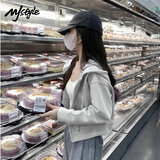 MJ STYLE插肩袖短款开衫外套女2025年秋季宽松休闲百搭运动风学生长袖上衣