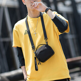 HK潮牌斜挎包男士单肩包胸包腰包小背包男学生手机包运动休闲机能包