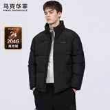 马克华菲【204G高充绒】加厚羽绒服男2025冬季新款立领面包服保暖外套1022 黑色311 L (175) 充绒量：180g