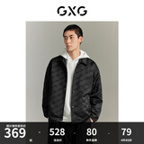 GXG男装  城市回溯满身提花光泽柔软翻领夹克外套 秋季 黑色 M