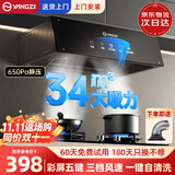 扬子抽油烟机家用大吸力吸排油烟机小尺寸老式中式油烟机抽烟机家用脱排油烟机顶吸吸油烟一级能效烟机 【豪华款包安装】彩屏+铜电机+挥手智控+自清洗