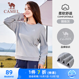 骆驼（CAMEL）长袖圆领套头卫衣女宽松休闲运动打底衫 J23CZ0L5064 钢铁灰 S