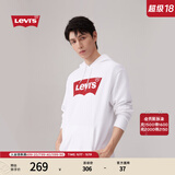 Levi's【特价来袭】李维斯情侣同款经典宽松休闲logo套头连帽卫衣 白色 19622-0018 S