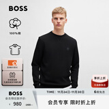 BOSS博斯【100%棉】男士棉质毛圈布宽松圆领卫衣 001-黑色 L