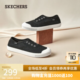 斯凯奇（Skechers）女平底鞋秋季网面蕾丝透气鞋子女士时尚低帮113821 黑色/BLK 38