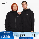 耐克（NIKE）男子全长拉链开襟连帽衫 SPORTSWEAR CLUB BV2649-010 S