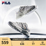 FILA斐乐女鞋跑步鞋火星二代复古老爹鞋运动鞋休闲慢跑鞋MARS Ⅱ 微白/雨雾灰-WA-F12W141116F  37.5