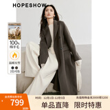 红袖高级感超好看毛呢大衣冬季新款女装100%绵羊毛质感保暖双面呢外套 松露棕0B2 L