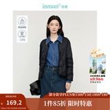 茵曼（INMAN）轻薄简约无领短款羽绒马甲女士2025新款可内搭可外穿薄款外套 黑色 S