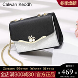 CALWAN KEODH包包女包新款2025单肩小方包斜挎轻奢时尚小众生日礼物送女友老婆 【黑色】品牌时尚百搭链条包高级感实用走心女生闺蜜