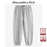 Abercrombie & Fitch经典小麋鹿图案男装24春秋抓绒美式baggy风运动卫裤134-4099 灰色 L (180/86A)
