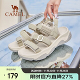 骆驼（CAMEL）夏季户外魔术贴凉鞋男女溯溪涉水速干沙滩鞋子F24B162020
