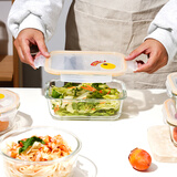 乐扣乐扣（LOCK&LOCK）透气孔耐热玻璃保鲜盒格拉斯便当盒冰箱收纳饭盒 630ml 单件装