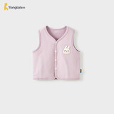 童泰（TONGTAI）婴儿马甲春秋季纯棉宝宝衣服双层加厚背心坎肩马夹上衣紫色66cm