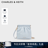CHARLES&KEITH迷你菱格流浪包单肩斜挎双肩包包女包生日礼物CK2-60782390 【S号】Sea Salt Blue海盐蓝 S