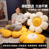 派客思太阳花抱枕沙发客厅花朵飘窗靠垫花瓣靠背现代轻奢床头靠枕ins风 白花黄芯 中号60X60CM