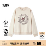森马（Semir）[商场同款]女oversize发热抗菌2024冬季绣花抓绒上衣101724116004